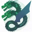 bipolar affectivity dragon two heads looking tattoo design idea