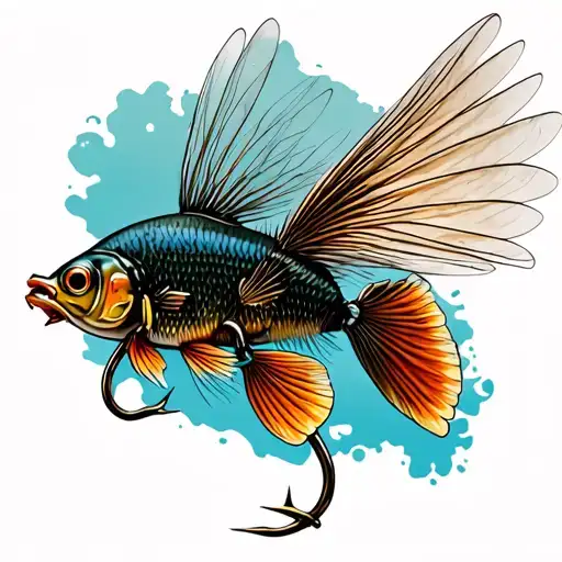 fly fishing fly tattoo design idea