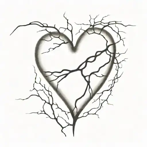  heart with cracks, memento vivere  tattoo design idea