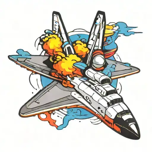 Space shuttle launching tattoo design idea