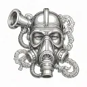 Oxygen mask tattoo design idea