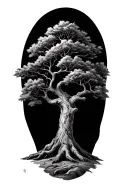 live oak tree tattoo design idea