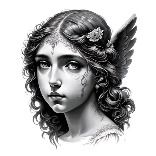 angel face tattoo tattoo design idea