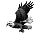 skull eagle soaring tattoo design idea