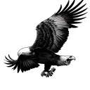 skull eagle soaring tattoo design idea