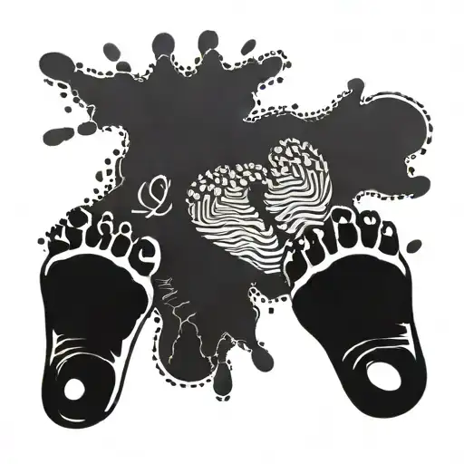 baby foot print with name tattoo design idea