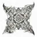 quilt block tattoo design idea