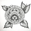 quilt block tattoo design idea