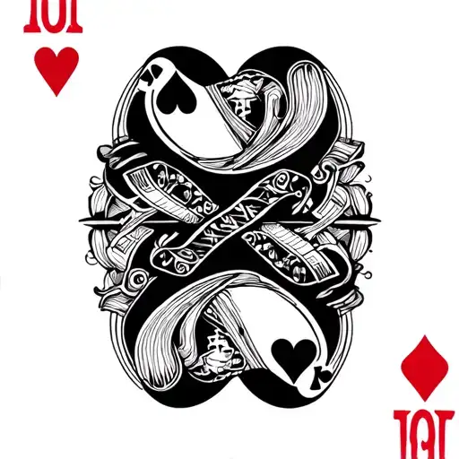 3d playing card tattoo Queen of hearts and kind of hearts with shadown to make it seem like its standing up Add a kind  tattoo design idea