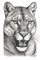 cougar tattoo design idea