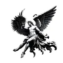st michael angel falling tattoo design idea