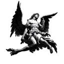 st michael angel falling tattoo design idea