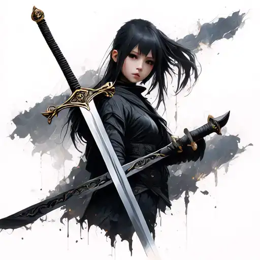 NieR Automata sword for girl tattoo design idea