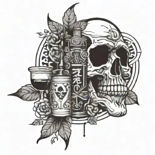 no girls only alcohol and drugs used tattoo design idea