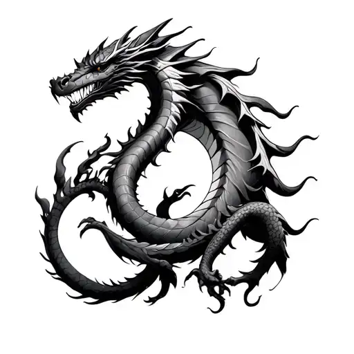 Dragon Ouroboros tattoo design idea