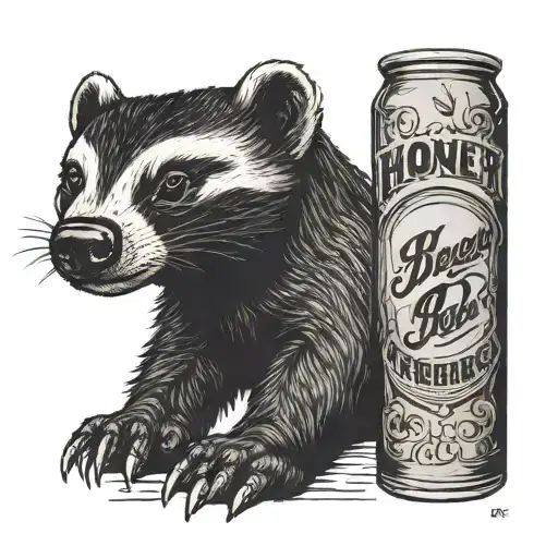 honey badger redneck drink xxx tattoo design idea