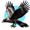 bold nighthawk bird flying tattoo design idea