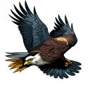 bold nighthawk bird flying tattoo design idea