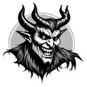 attractive devil with good positive vibe Outside TheBox StandOut" tattoo design idea