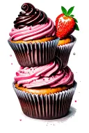 cupcake tower tattoo design idea