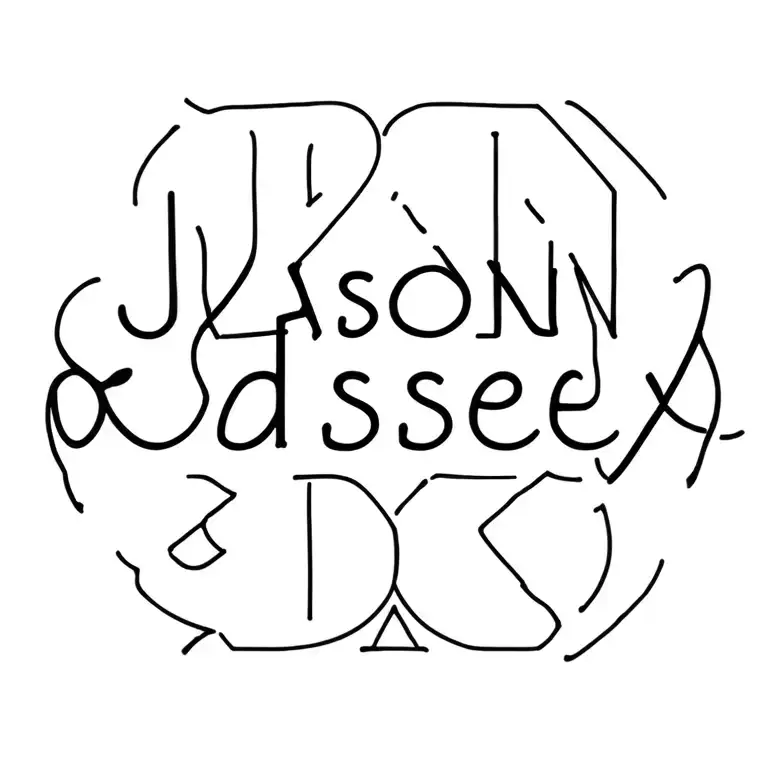 "Jason odyssey " kids names incorporated tattoo design idea
