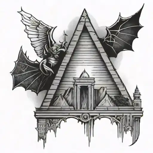 Memphis pyramid nashville batman building tattoo design idea
