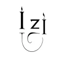 I want a one-line tattoo with the word Izi, where each I is represented by a candlestick—one bearish and one bullish— w tattoo design idea