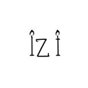 I want a one-line tattoo with the word Izi, where each I is represented by a candlestick—one bearish and one bullish— w tattoo design idea