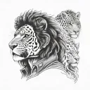Michael Jackson face portrait with a King Of The Jungle Lion and a portrait of Kiernan "AKA" Forbes tattoo design idea