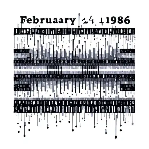 Binary for February 24, 1986 tattoo design idea