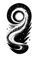 a black hole swallowing a star tattoo design idea