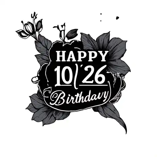 birthday date 10/26/07 fancy tattoo design idea