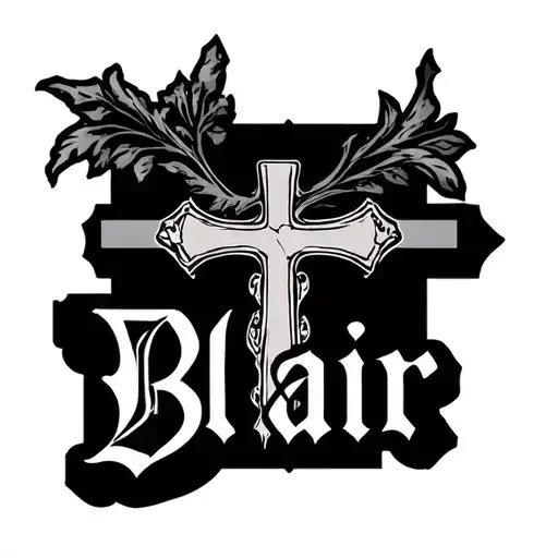 Last name Blair and a cross tattoo design idea