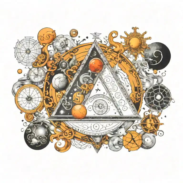 alchemical symbols tattoo design idea