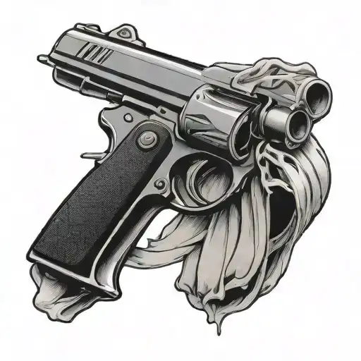 pistol wrapped tattoo design idea