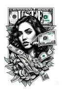 Hustle & money tattoo design idea