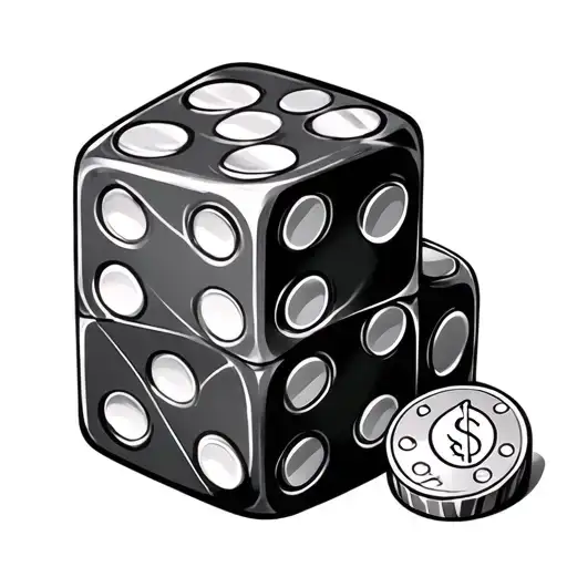 Dice money tattoo design idea