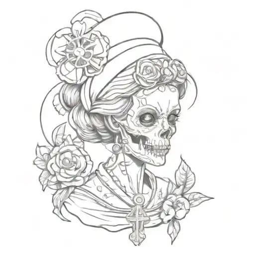 memento mori nurse tattoo design idea