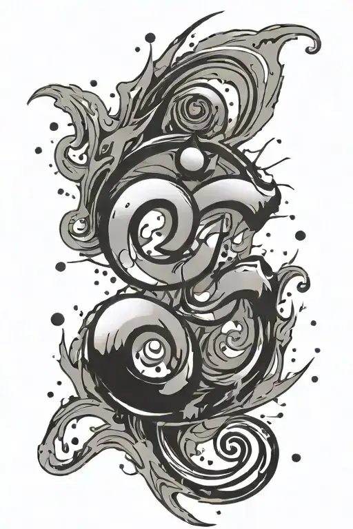 simple om symbol with brushstroke design where ths ink is splattered and dripping  tattoo design idea