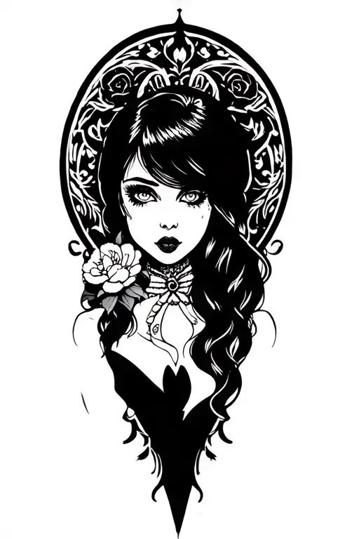 can you feel my heart goth girl tattoo design idea