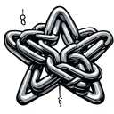 5 stars connected link chain links tattoo design idea