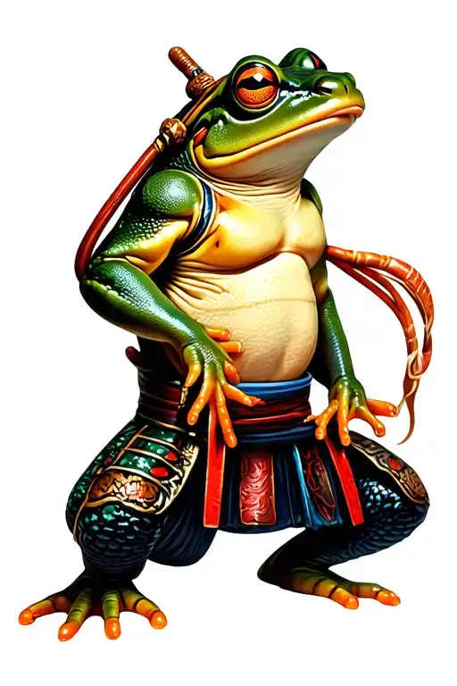 Samurai Frog tattoo design idea