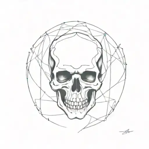 skull face tattoo design idea