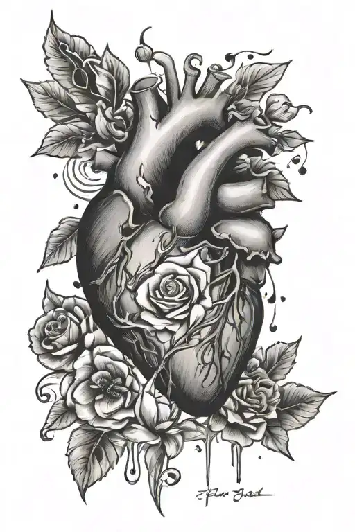heartbreak love hurts tattoo design idea