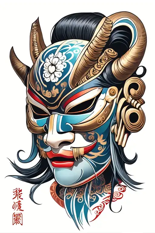 kabuto mask tattoo design idea