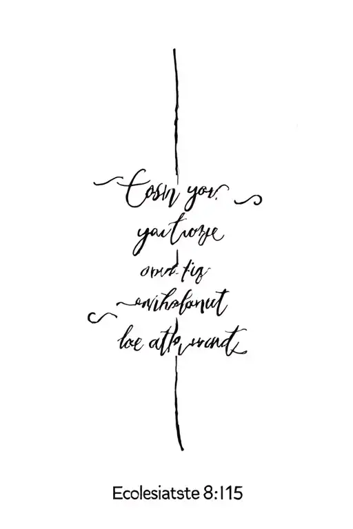 Ecclesiastes 8:15 tattoo design idea