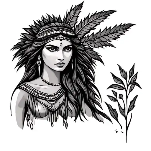 Pocahontas tattoo design idea