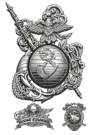 marine corps emblem tattoo tattoo design idea