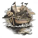 row Boat tattoo design idea