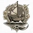 row Boat tattoo design idea